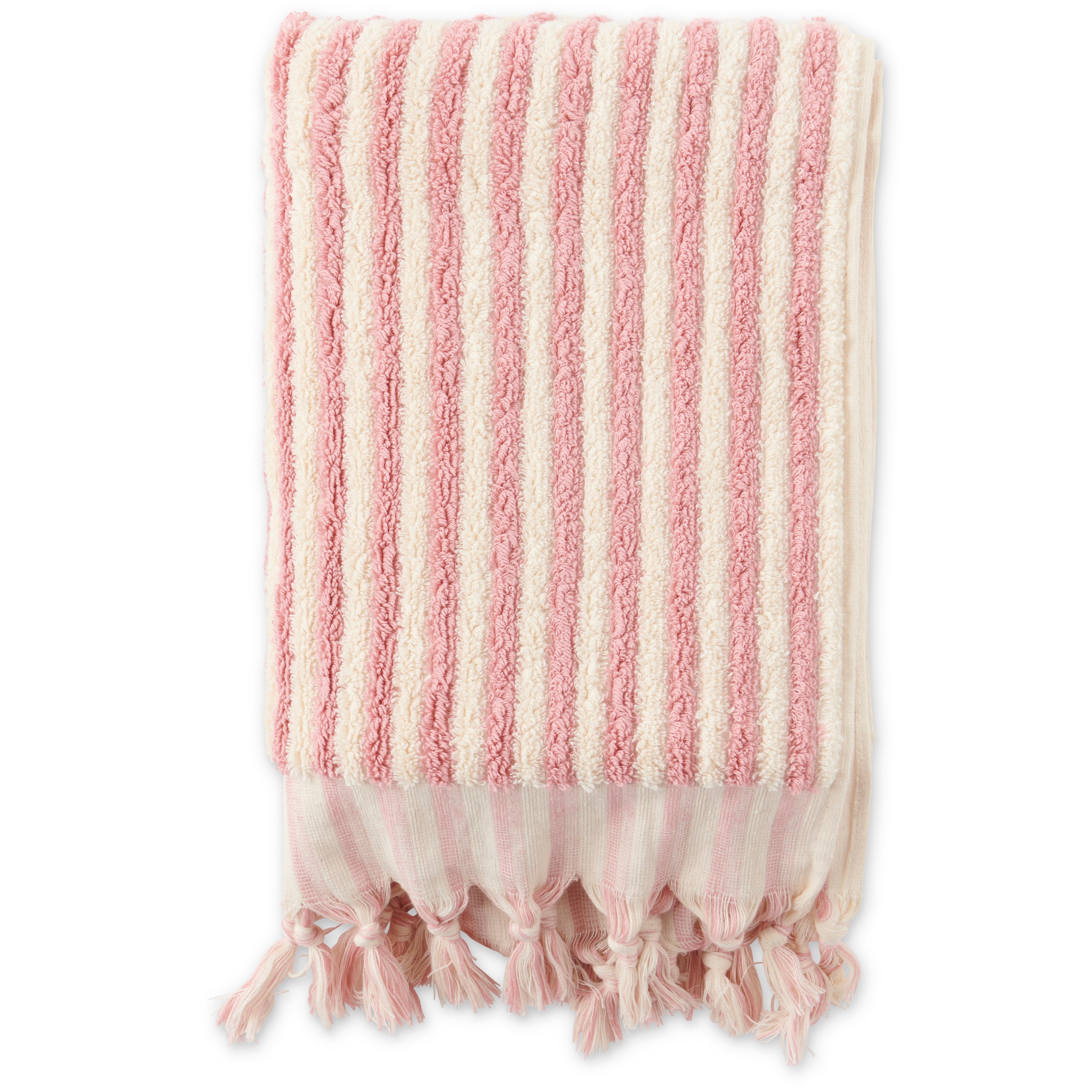 Rose White Stripes Bath Towel Kip Co. Ro Haus