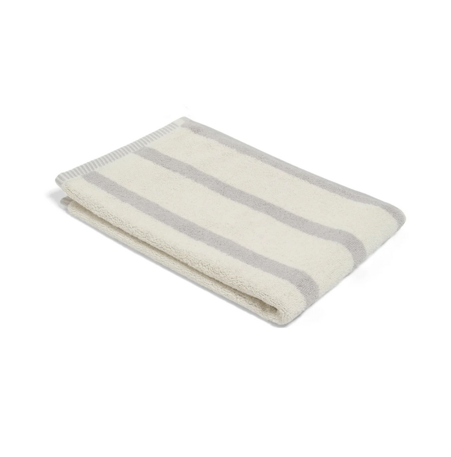 Butter/Stone Hand Towel - Bold Stripe - Loop Home