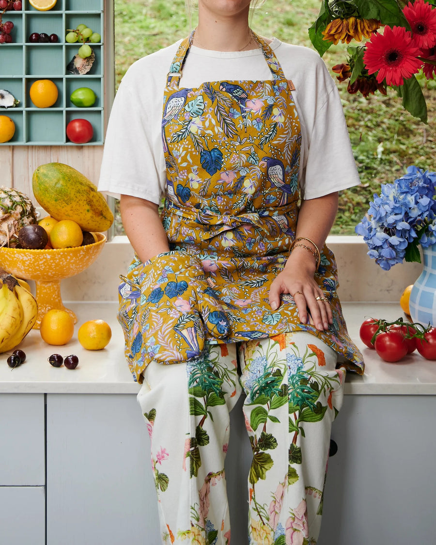 Birds Of Paradise Linen Apron - Kip & Co.