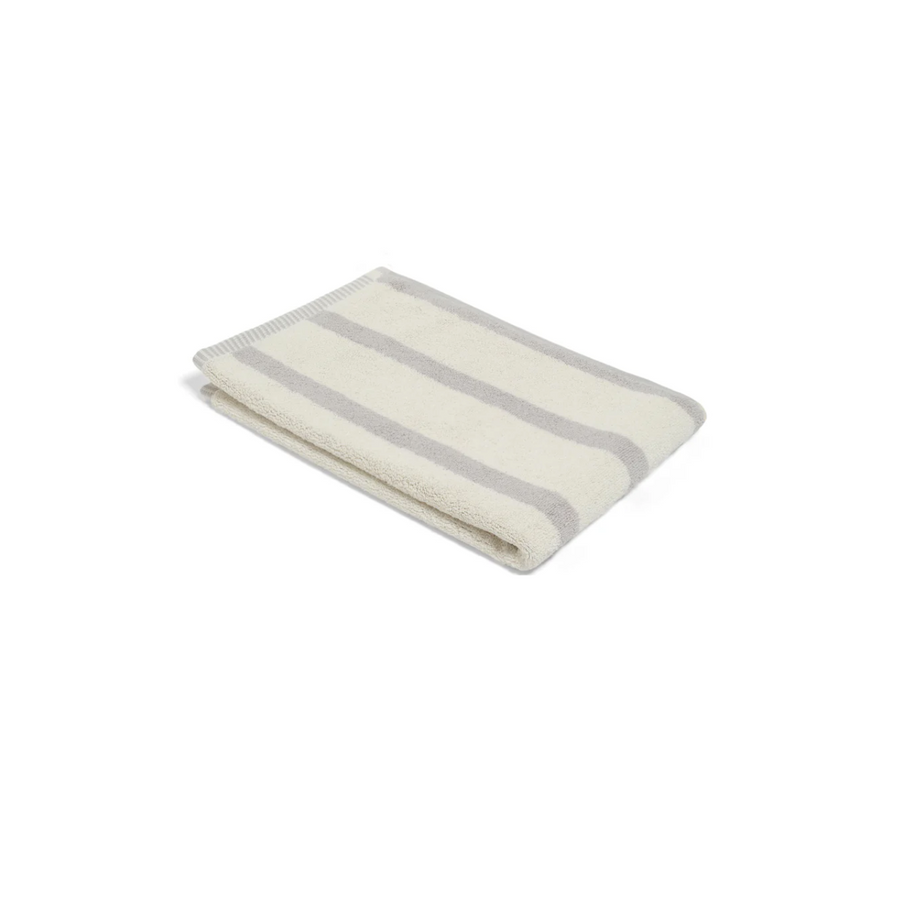 Butter/Stone Bath Sheet - Bold Stripe - Loop Home