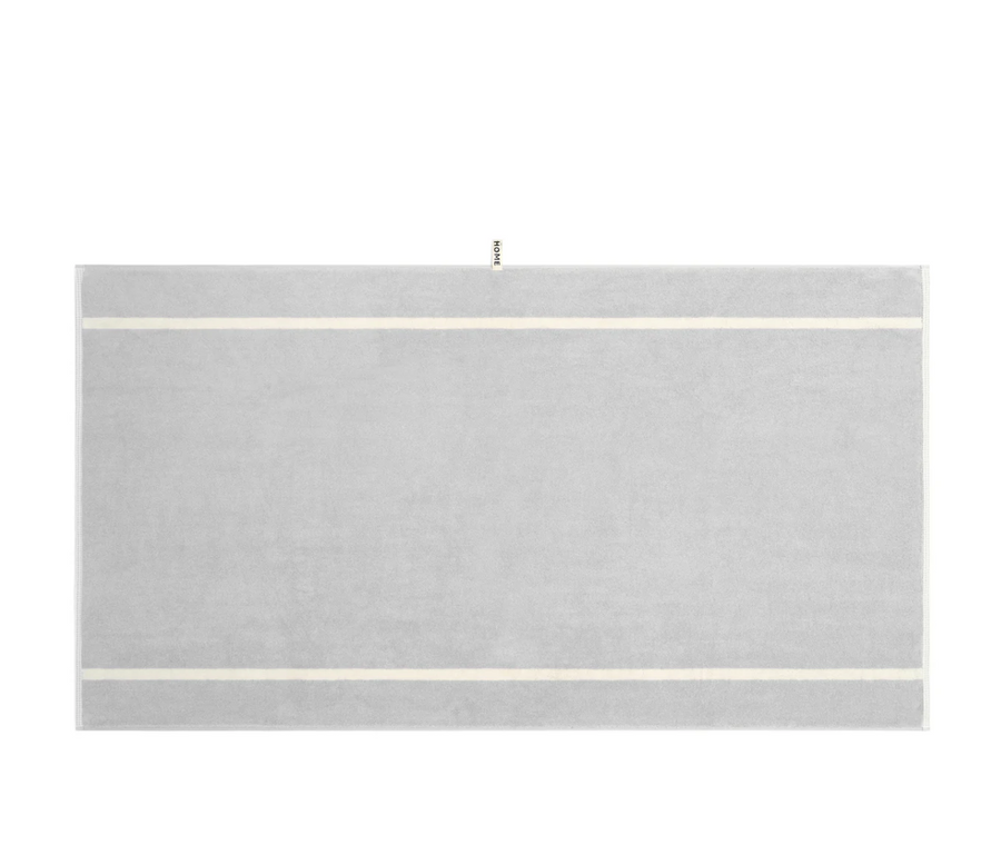 Butter/Stone Bath Sheet - Dual Stripe - Loop Home