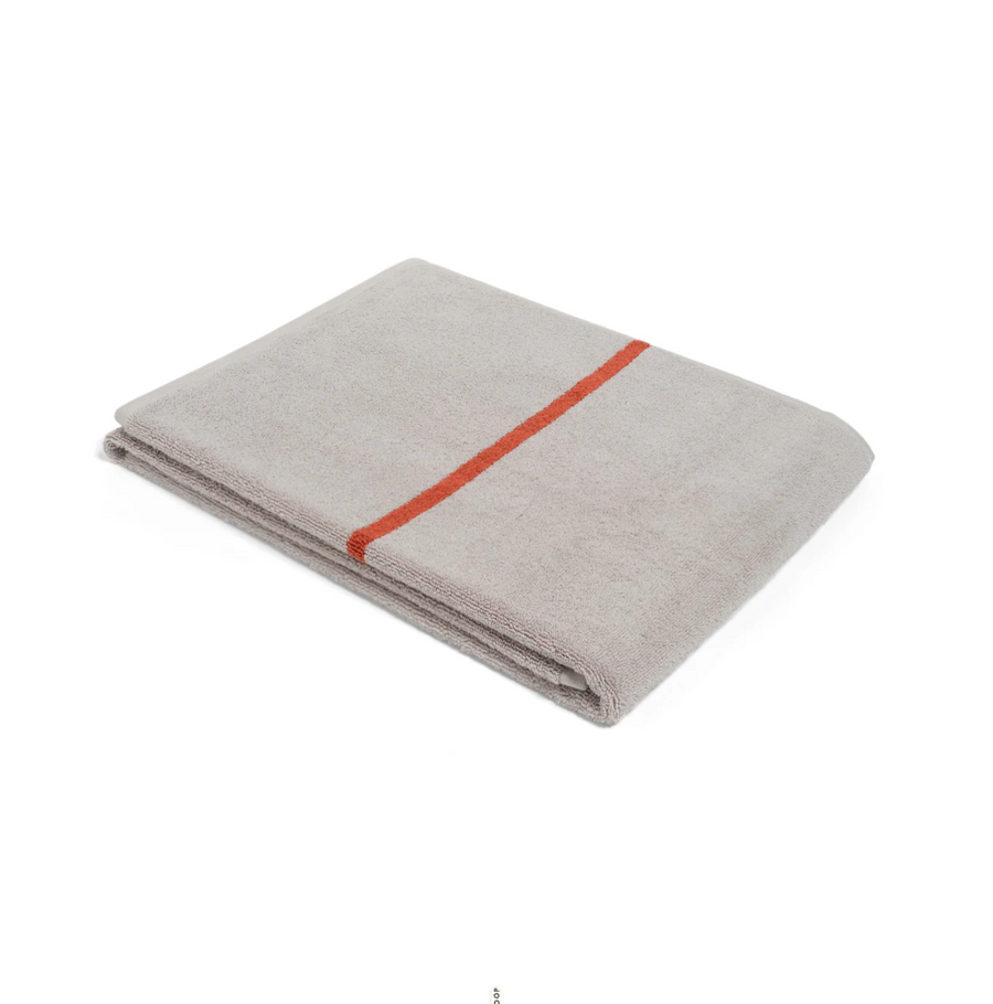 Terracotta/Stone Bath Sheet - Simple Stripe - Loop Home