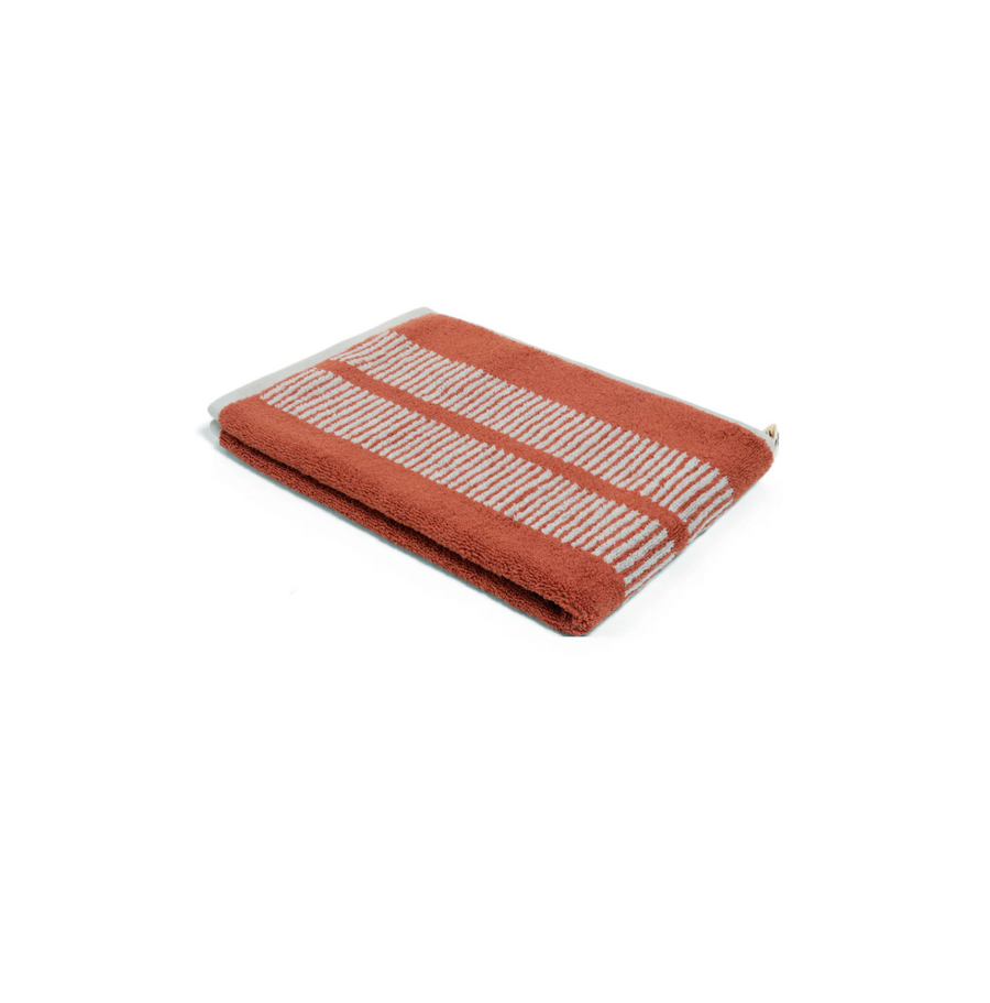 Terracotta/Stone Bath Towel - Dual Dash - Loop Home