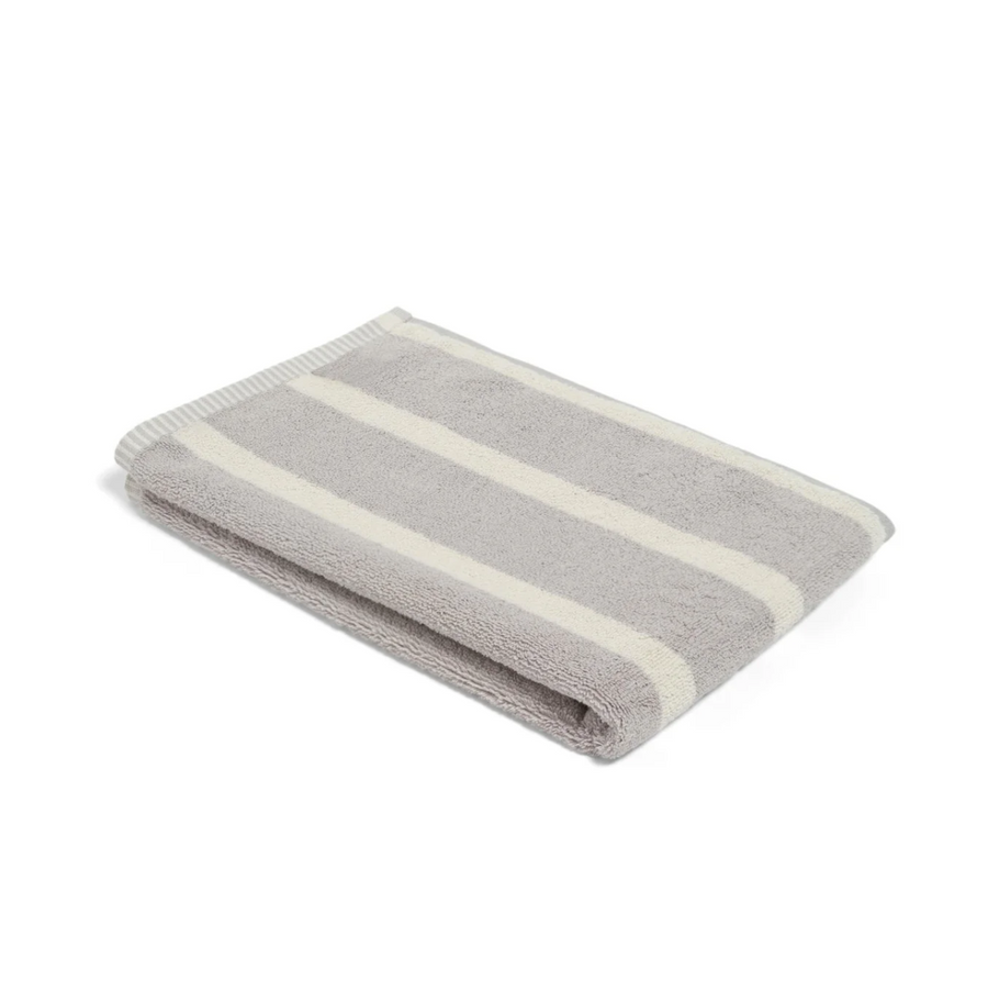 Butter/Stone Hand Towel - Bold Stripe - Loop Home