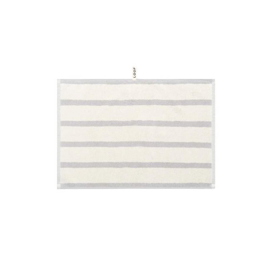 Butter/Stone Hand Towel - Bold Stripe - Loop Home