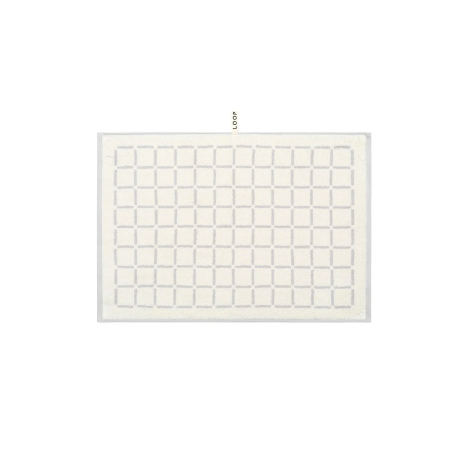 Butter/Stone Hand Towel - Grid - Loop Home