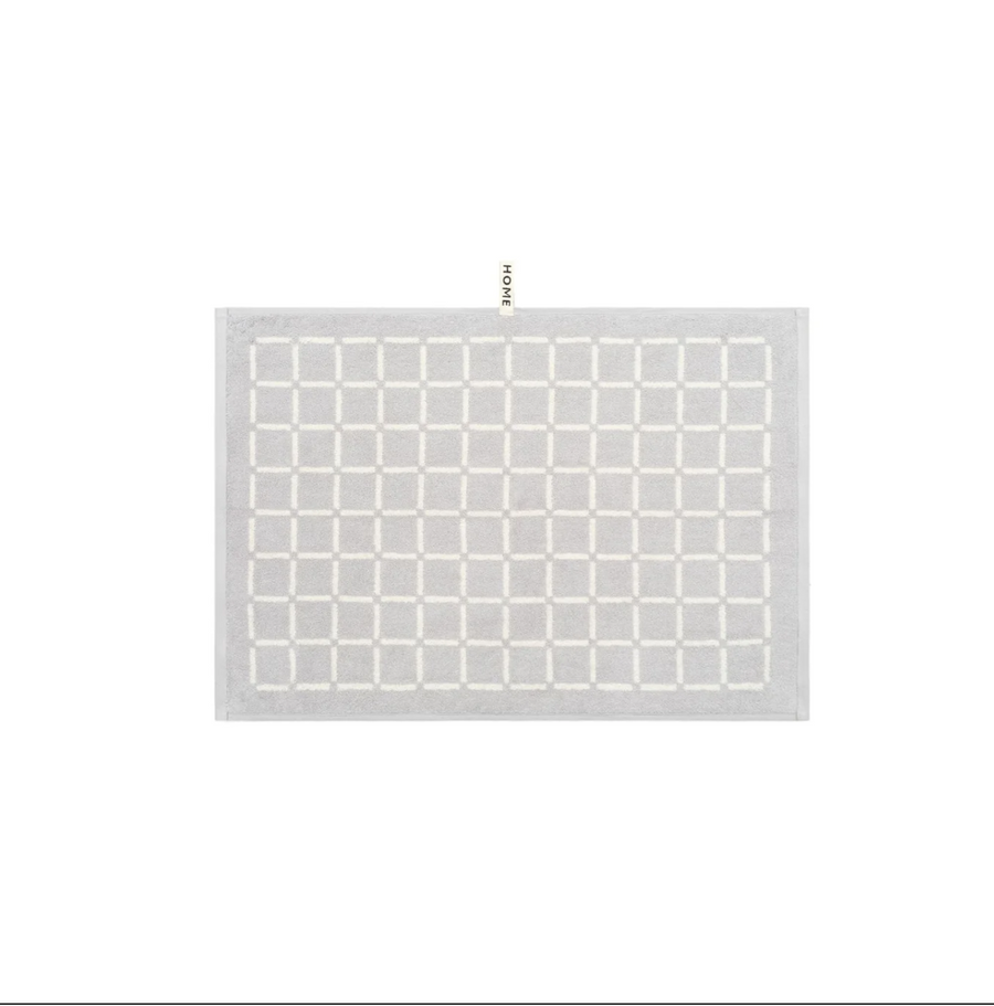 Butter/Stone Hand Towel - Grid - Loop Home