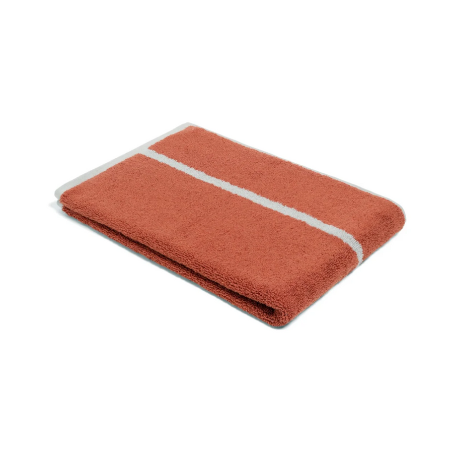 Terracotta/Stone Hand Towel - Simple Stripe - Loop Home