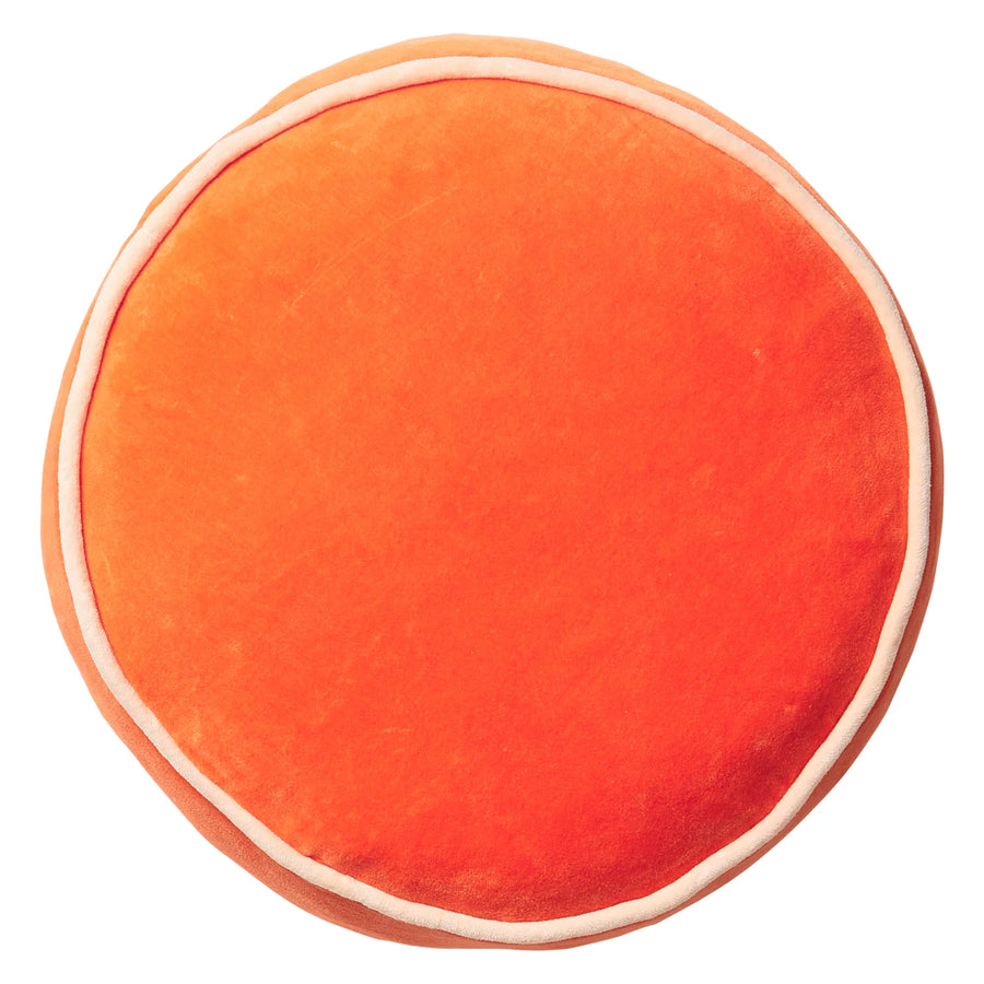 Castilo Round Velvet Cushion - Aperol - Sage & Clare