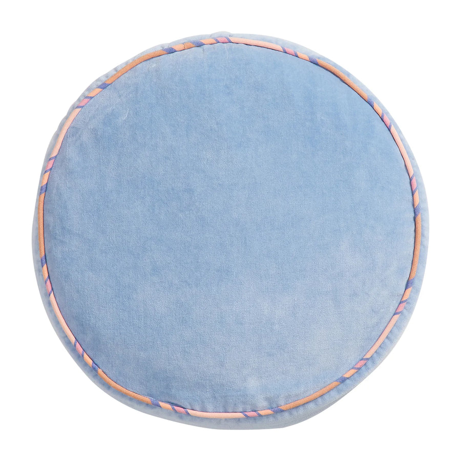 Castilo Round Velvet Cushion - Blue Jean - Sage & Clare