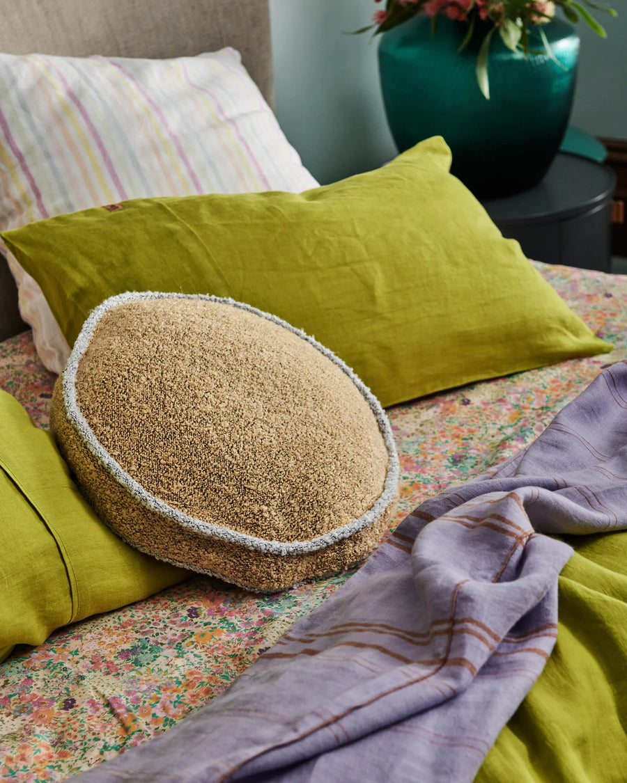 Apricot Delight Round Boucle Cushion - Kip & Co.