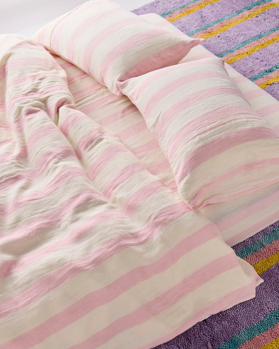 Candy Stripe Linen Pillowcase Set - Kip & Co.