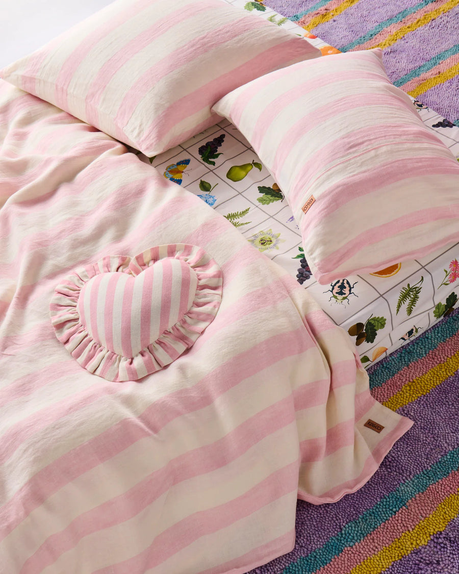 Candy Stripe Linen Euro Pillowcase Set - Kip & Co.