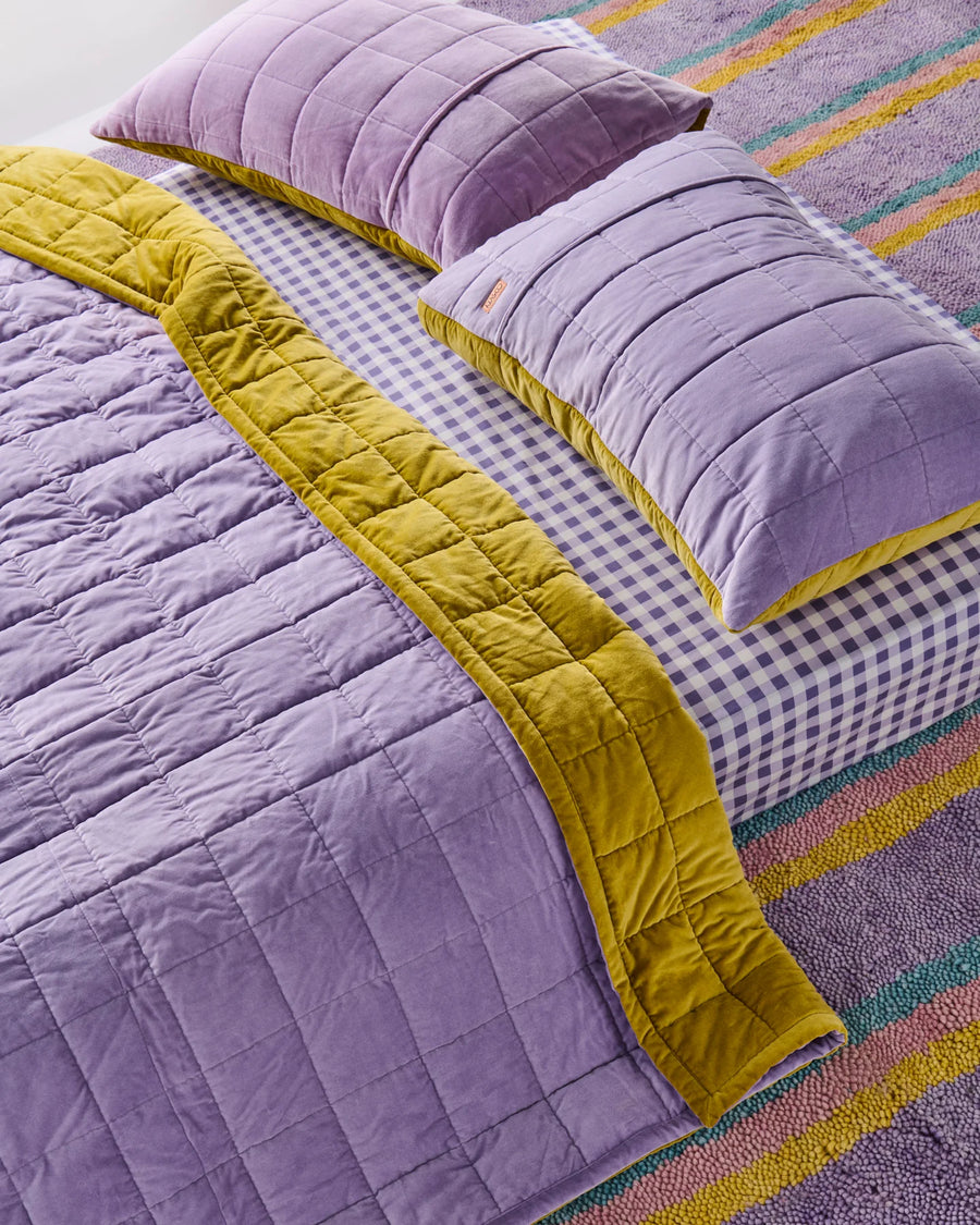 Lilac Palm Velvet Quilted Pillowcases - Kip & Co.