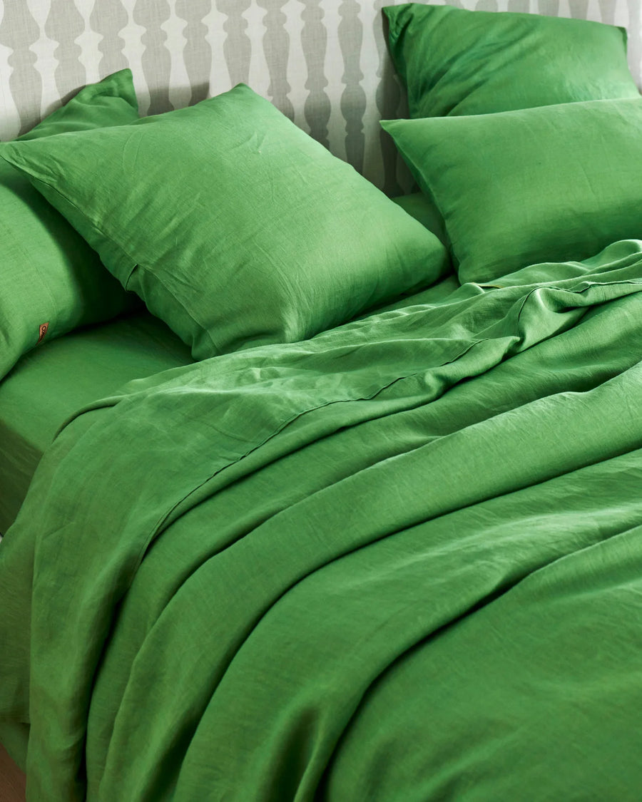 Green Tea Linen Euro Pillowcase Set - Kip & Co.