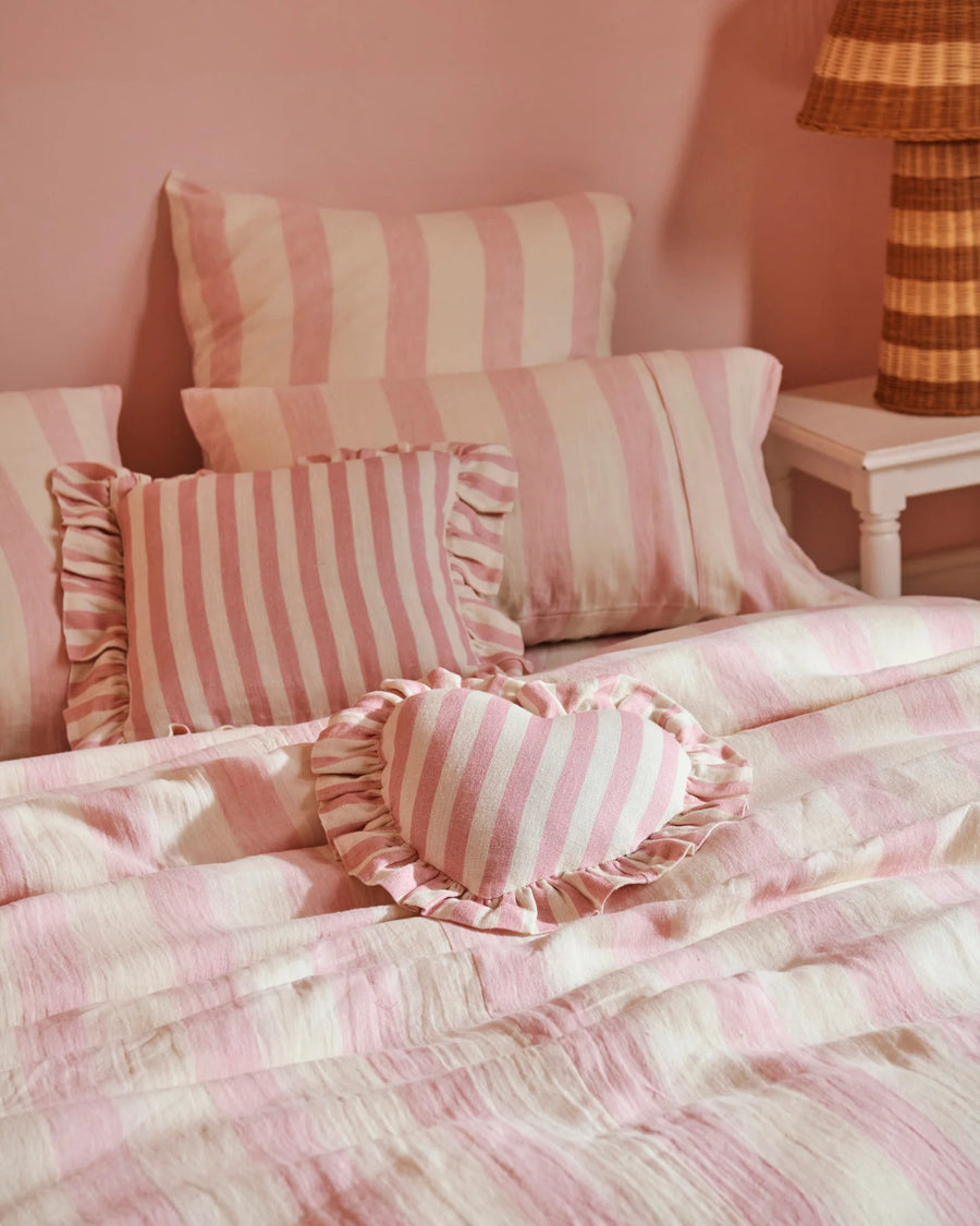 Candy Stripe Linen Euro Pillowcase Set - Kip & Co.