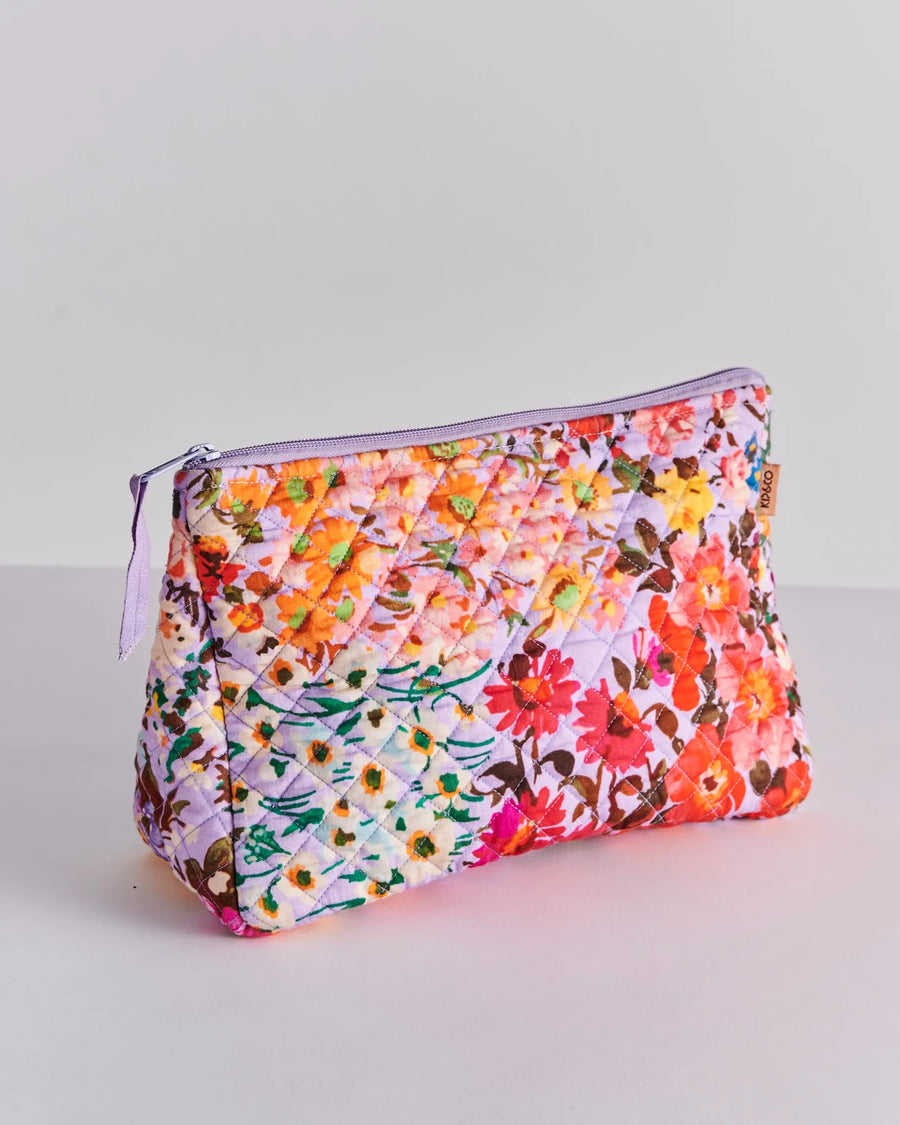 Forever Floral Lilac Quilted Toiletry Purse - Kip & Co.