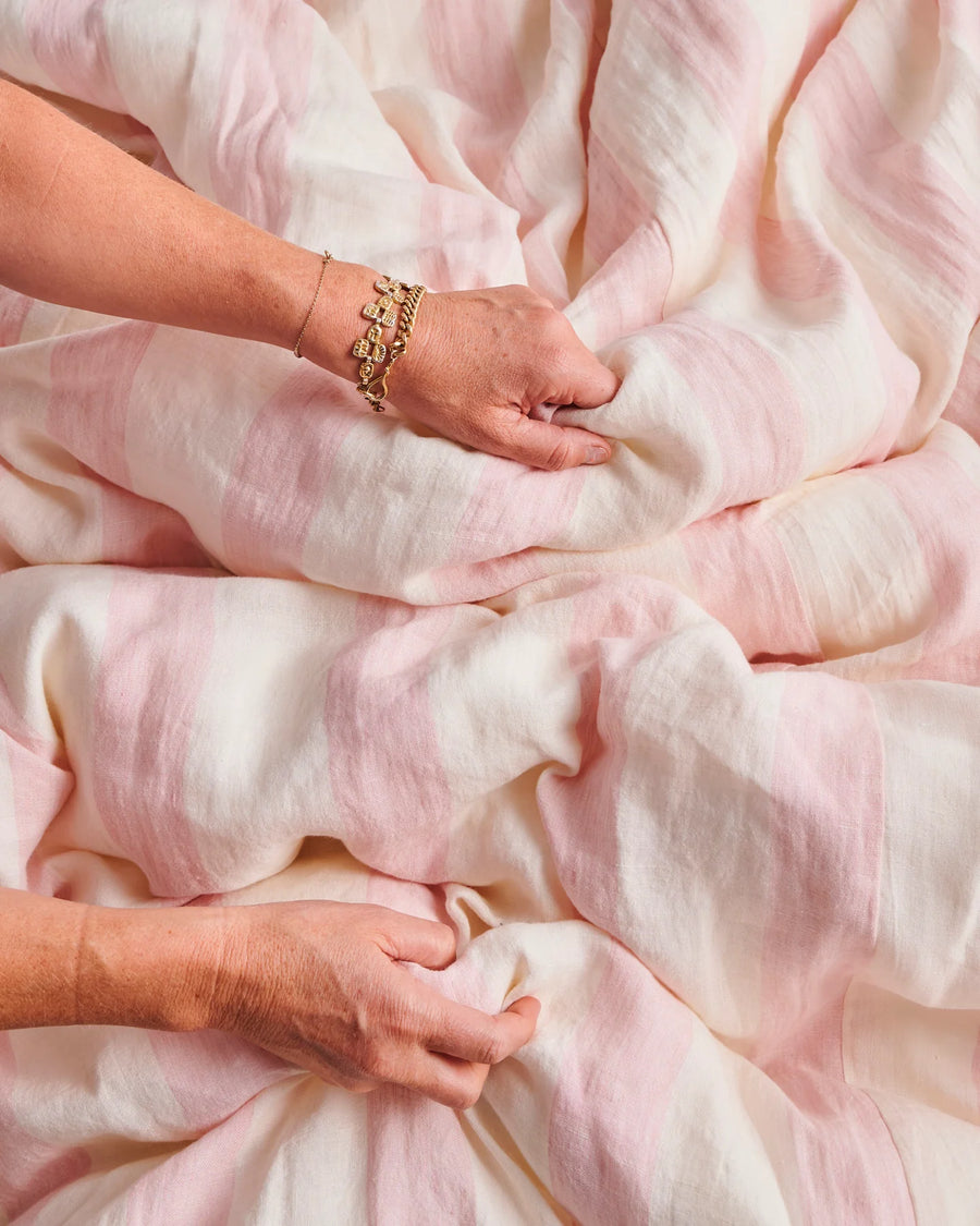 Candy Stripe Linen Quilt Cover - Kip & Co.