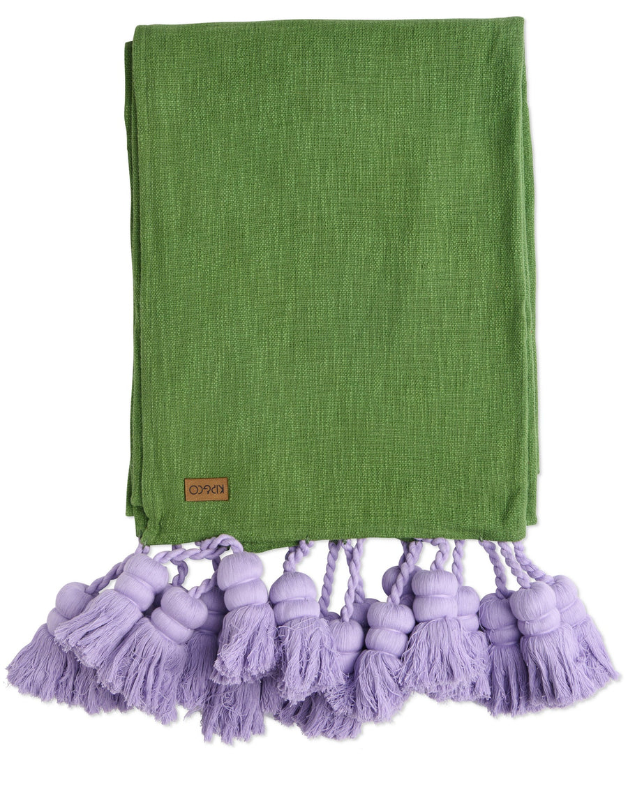 Green With Envy Tassel Throw - Kip & Co.