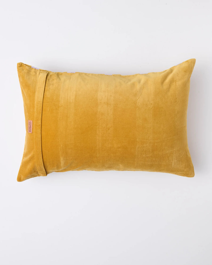 Pecan Pie Stripe Velvet Rectangle Cushion - Kip & Co.