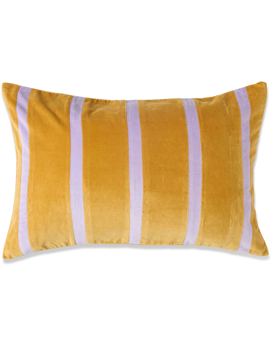 Pecan Pie Stripe Velvet Rectangle Cushion - Kip & Co.