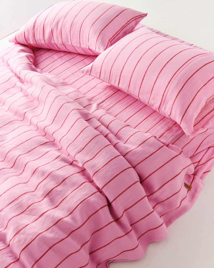 Iced Vovo Stripe Linen Quilt Cover - Kip & Co.