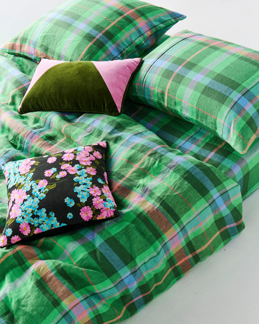 Jewel Of The Nile Tartan Linen Pillowcase Set - Kip & Co.