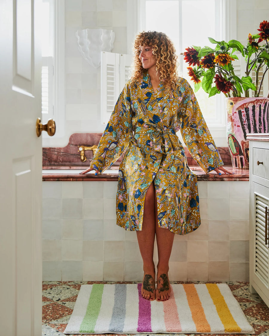 Birds Of Paradise Linen Robe - Kip & Co.