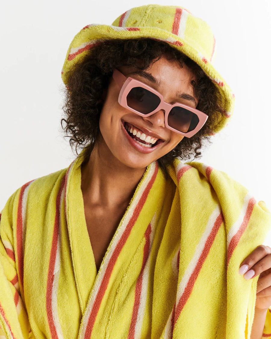 Pina Colada Stripe Terry Mini Bath Robe - Kip & Co.