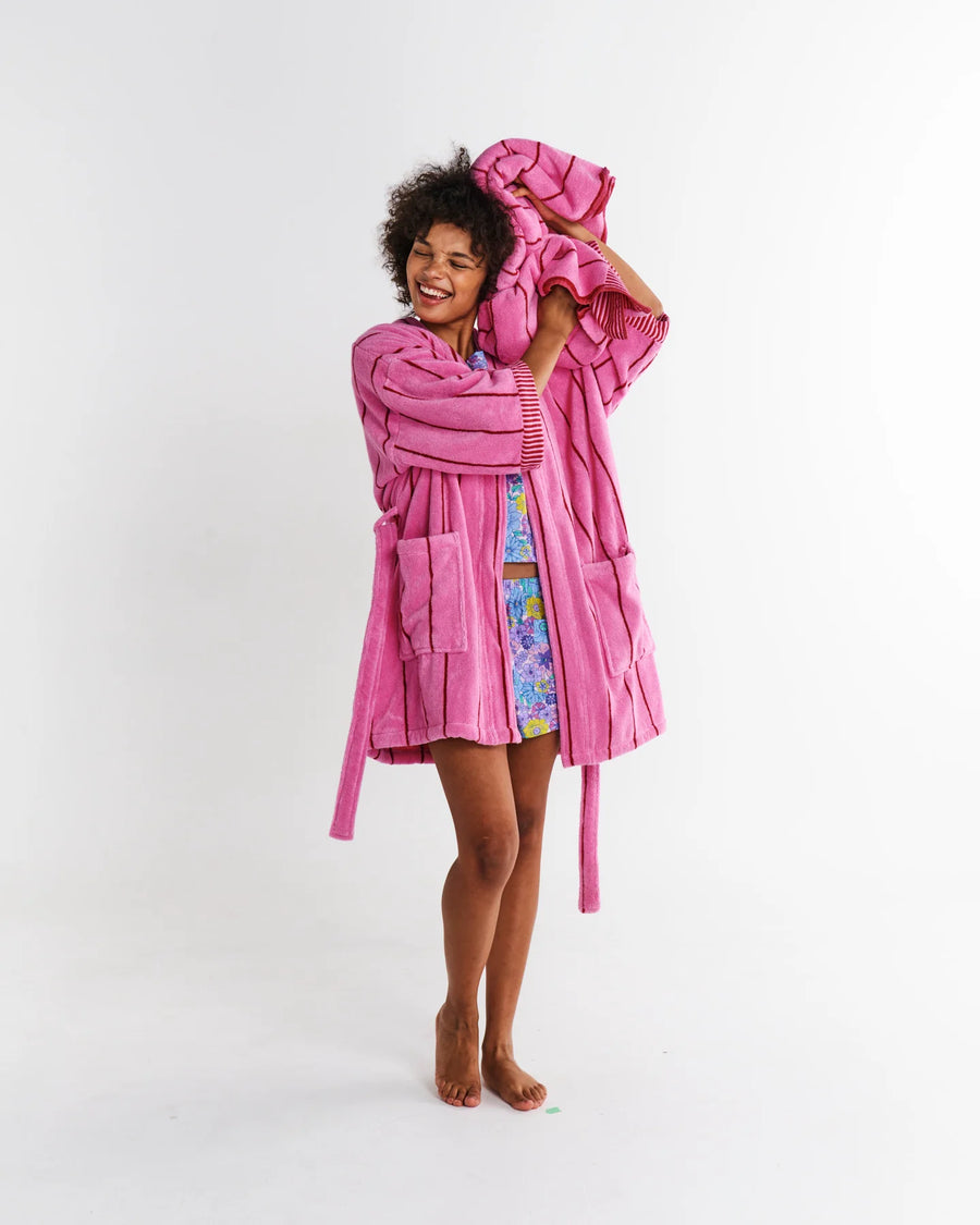 Iced Vovo Stripe Terry Mini Robe - Kip & Co.