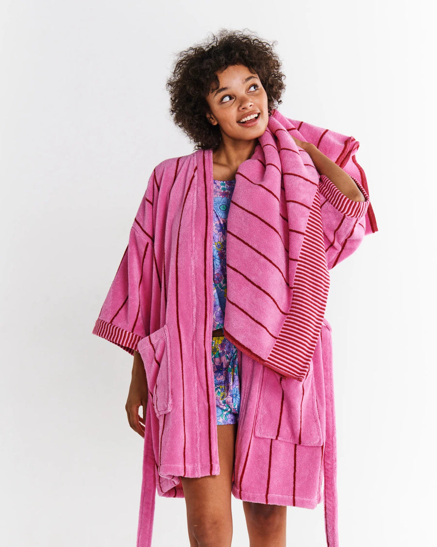 Iced Vovo Stripe Terry Mini Robe - Kip & Co.