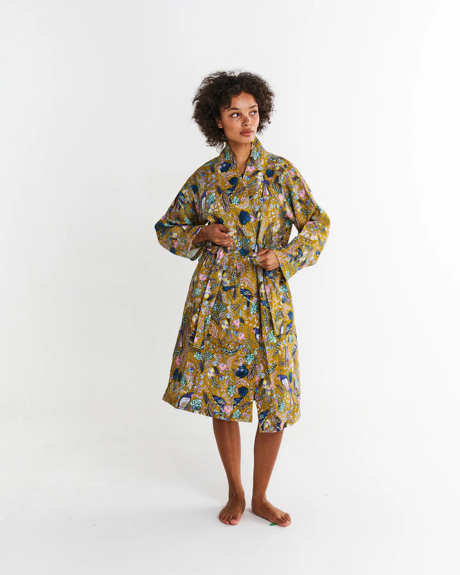 Birds Of Paradise Linen Robe - Kip & Co.