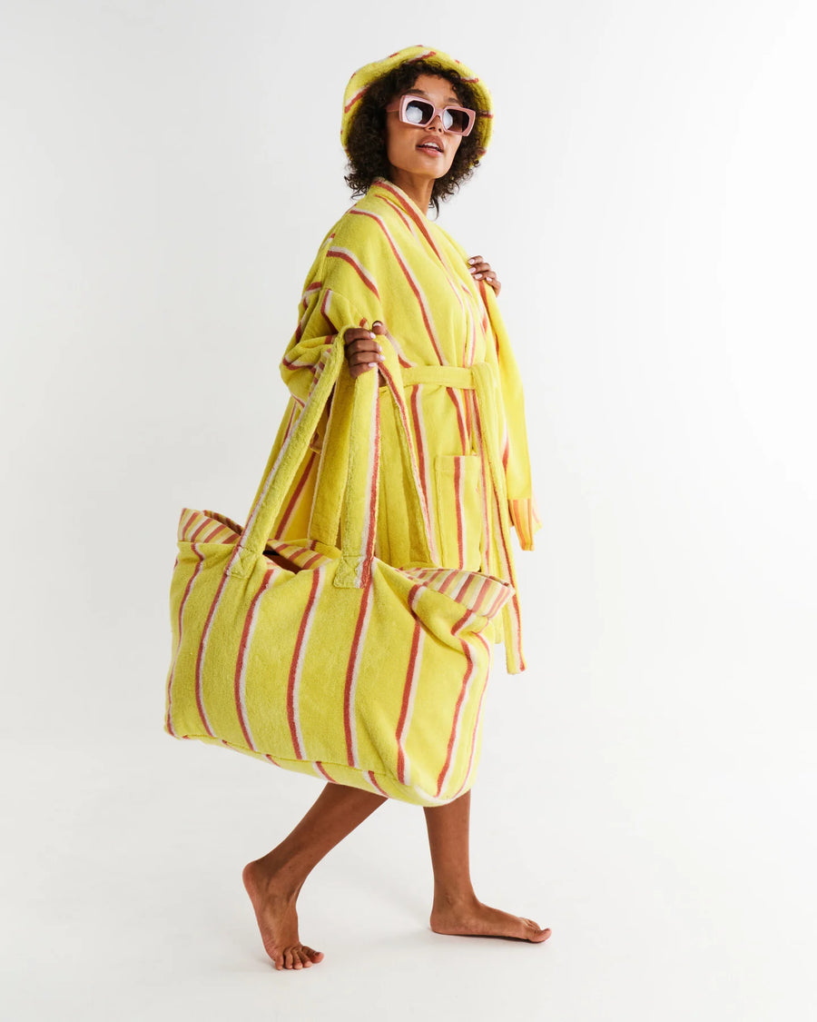 Pina Colada Stripe Terry Oversized Beach Bag - Kip & Co.