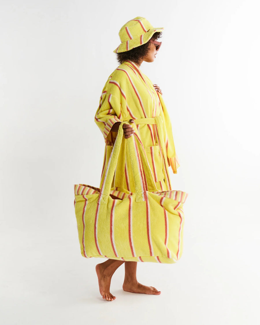 Pina Colada Stripe Terry Oversized Beach Bag - Kip & Co.