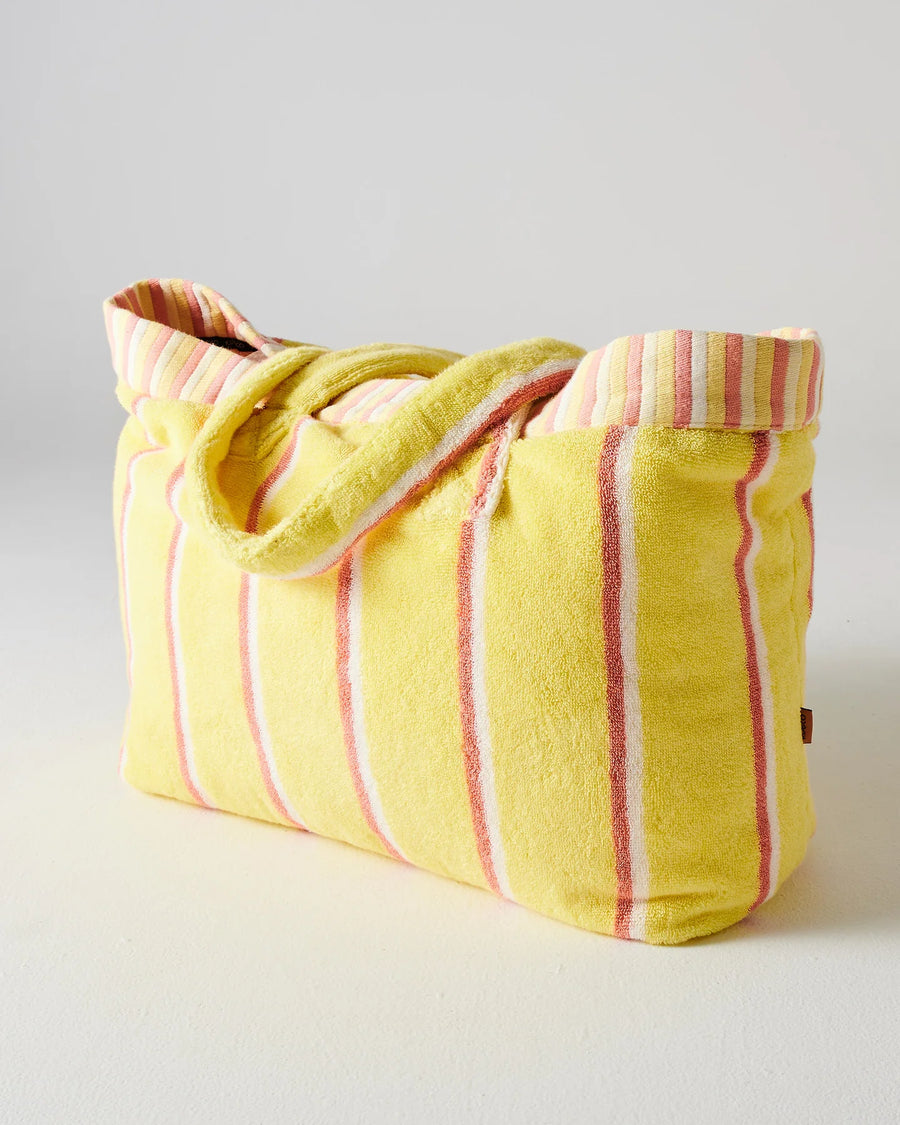 Pina Colada Stripe Terry Oversized Beach Bag - Kip & Co.