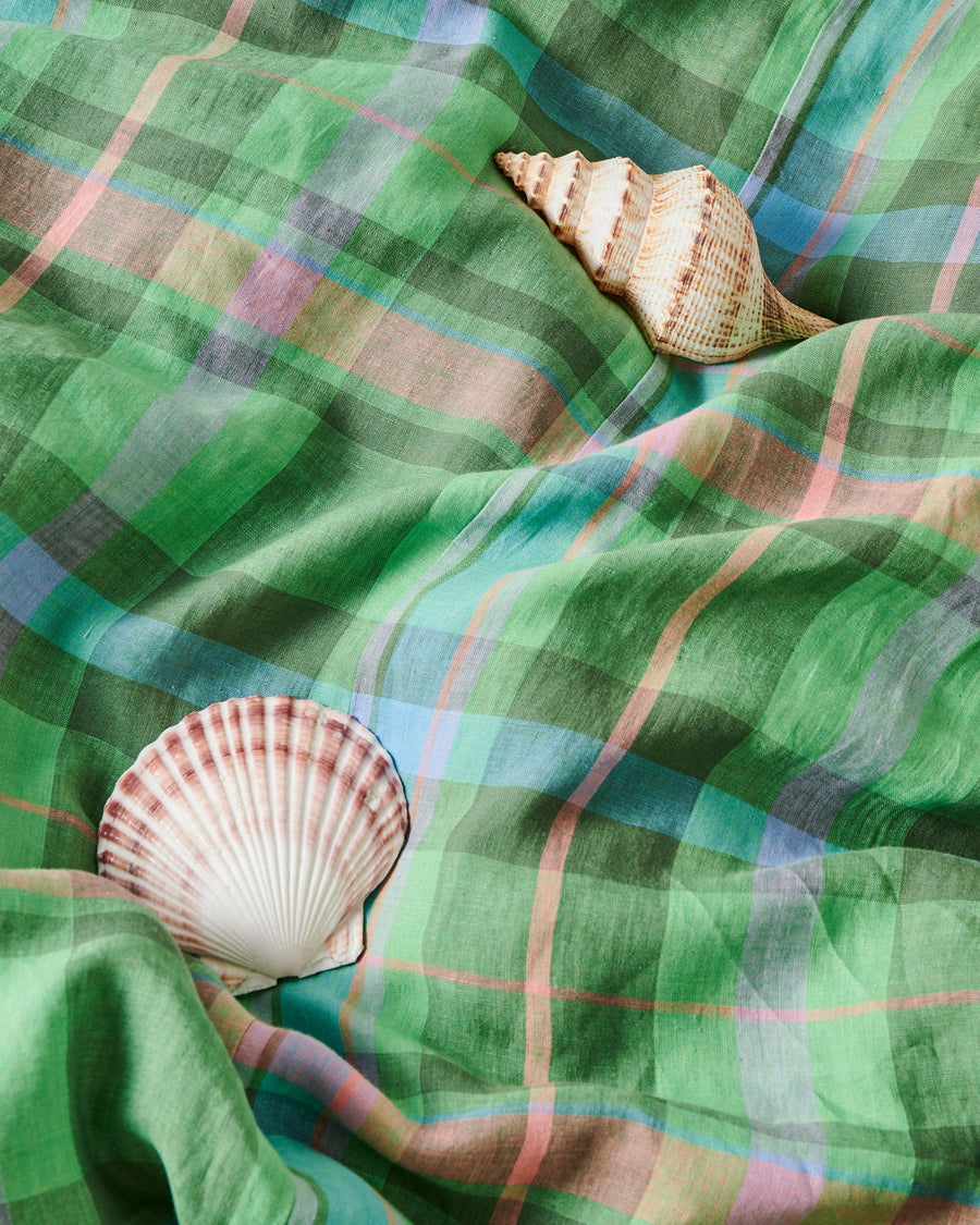 Jewel Of The Nile Tartan Linen Quilt Cover - Kip & Co.