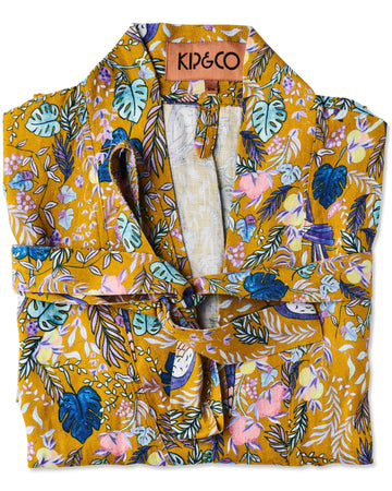 Birds Of Paradise Linen Robe - Kip & Co.