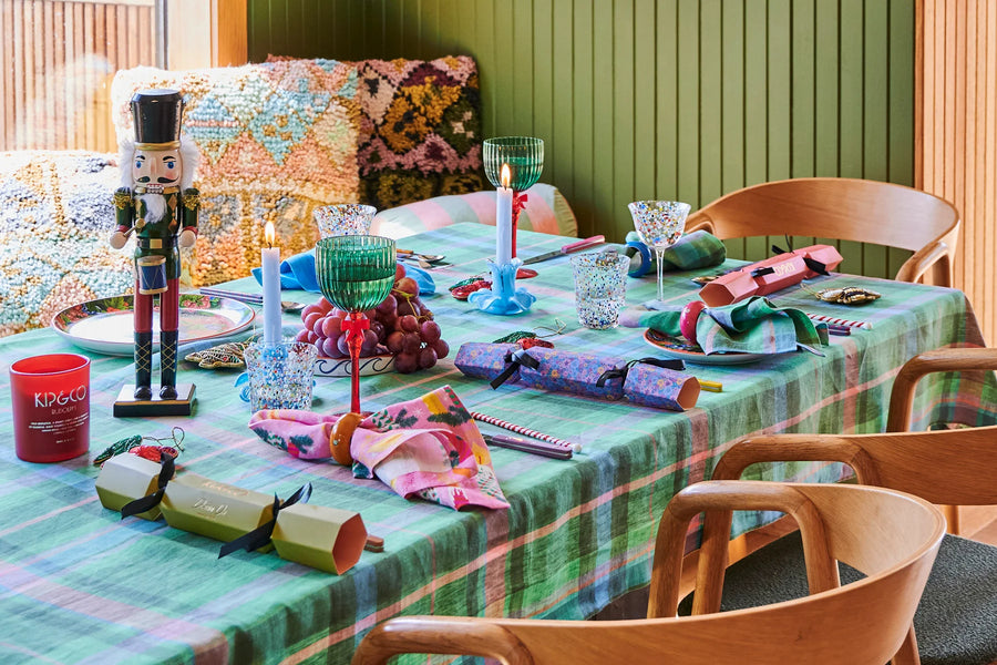 Jewel Of The Night Tartan Linen Tablecloth - Kip & Co.