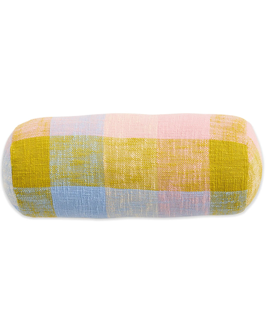 Corfu Tartan Woven Bolster Cushion - Kip & Co.