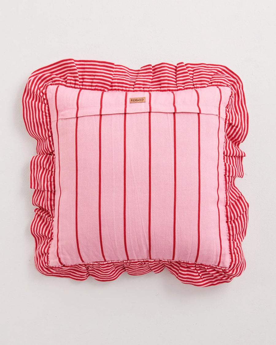 Iced Vovo Stripe Frill Upholstery Cushion - Kip & Co.