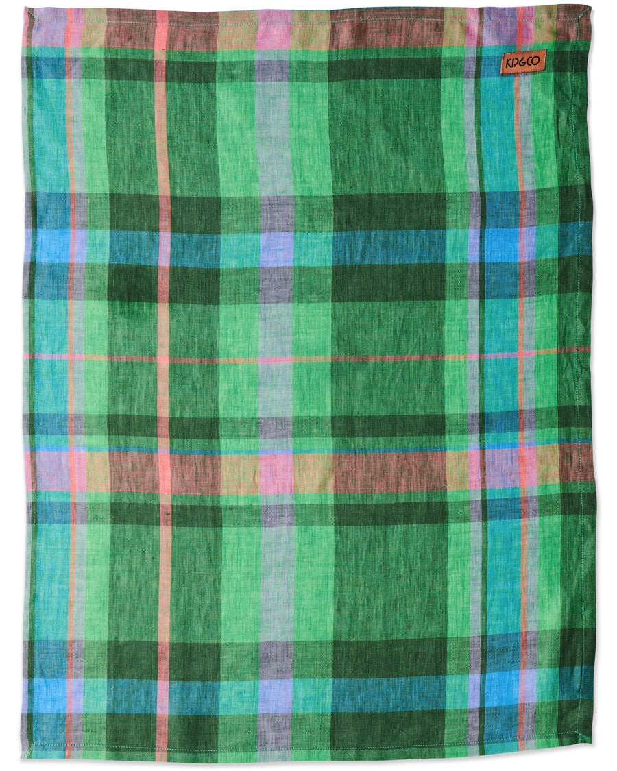 Jewel Of The Nile Tartan Linen Tea Towel - Kip & Co.