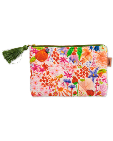 Meandering Meadow Velvet Cosmetics Purse - Kip & Co.