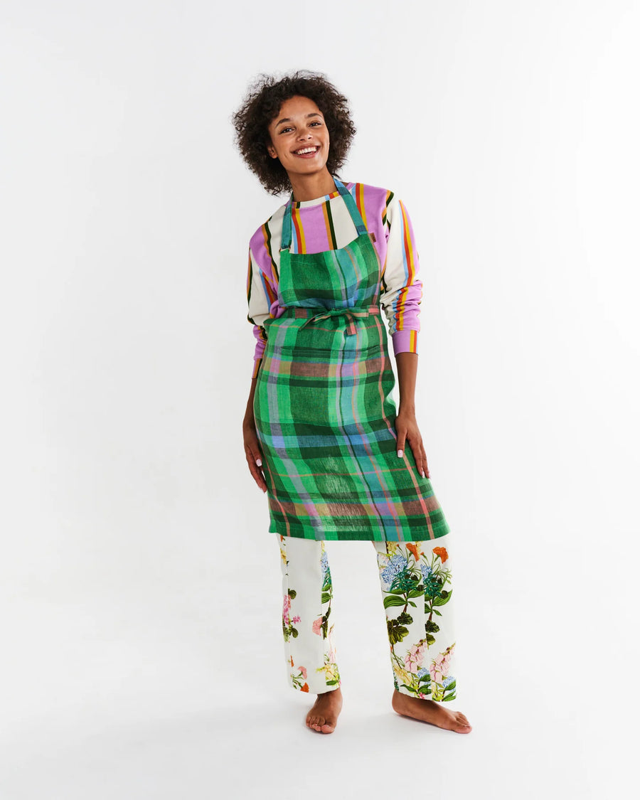 Jewel Of The Nile Tartan Linen Apron - Kip & Co.