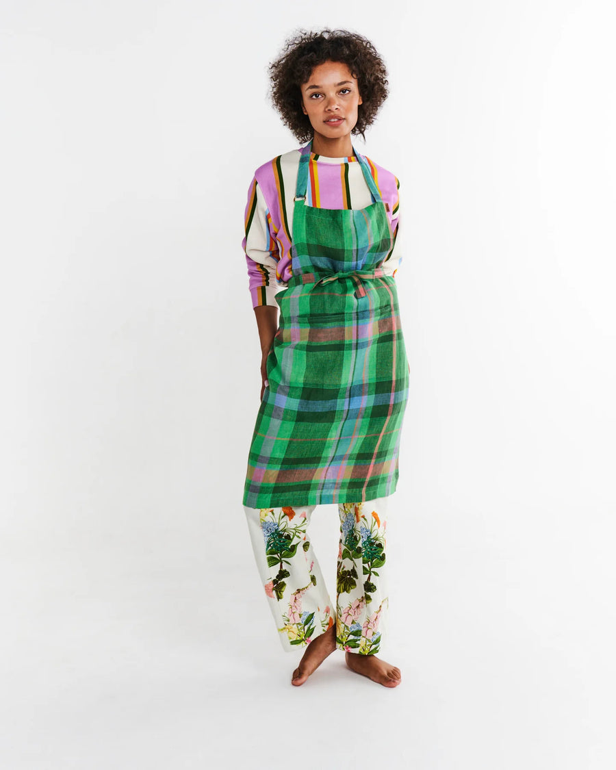 Jewel Of The Nile Tartan Linen Apron - Kip & Co.