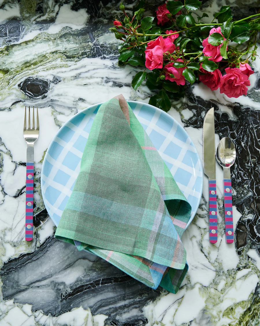 Jewel Of The Nile Tartan Linen 4P Napkin Set - Kip & Co.