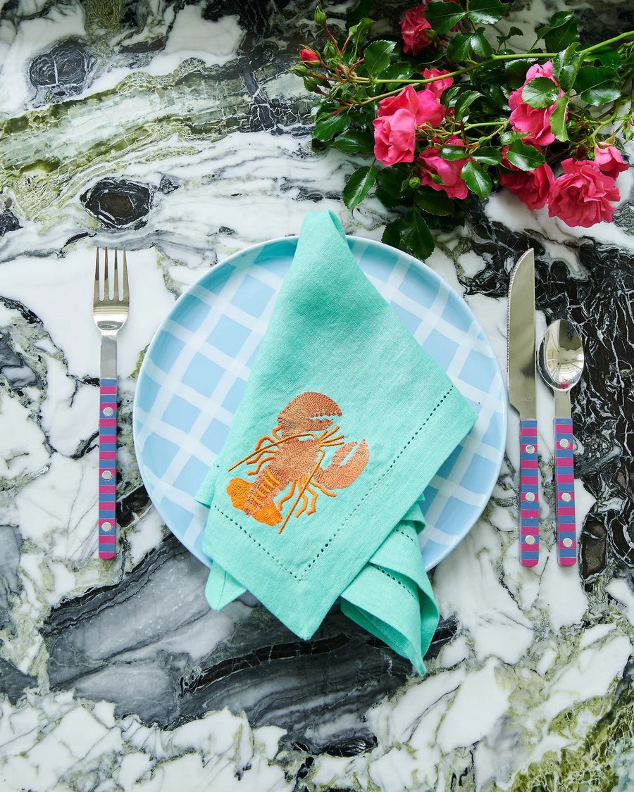 Capri Embroidered Linen 4P Napkin Set - Kip & Co.