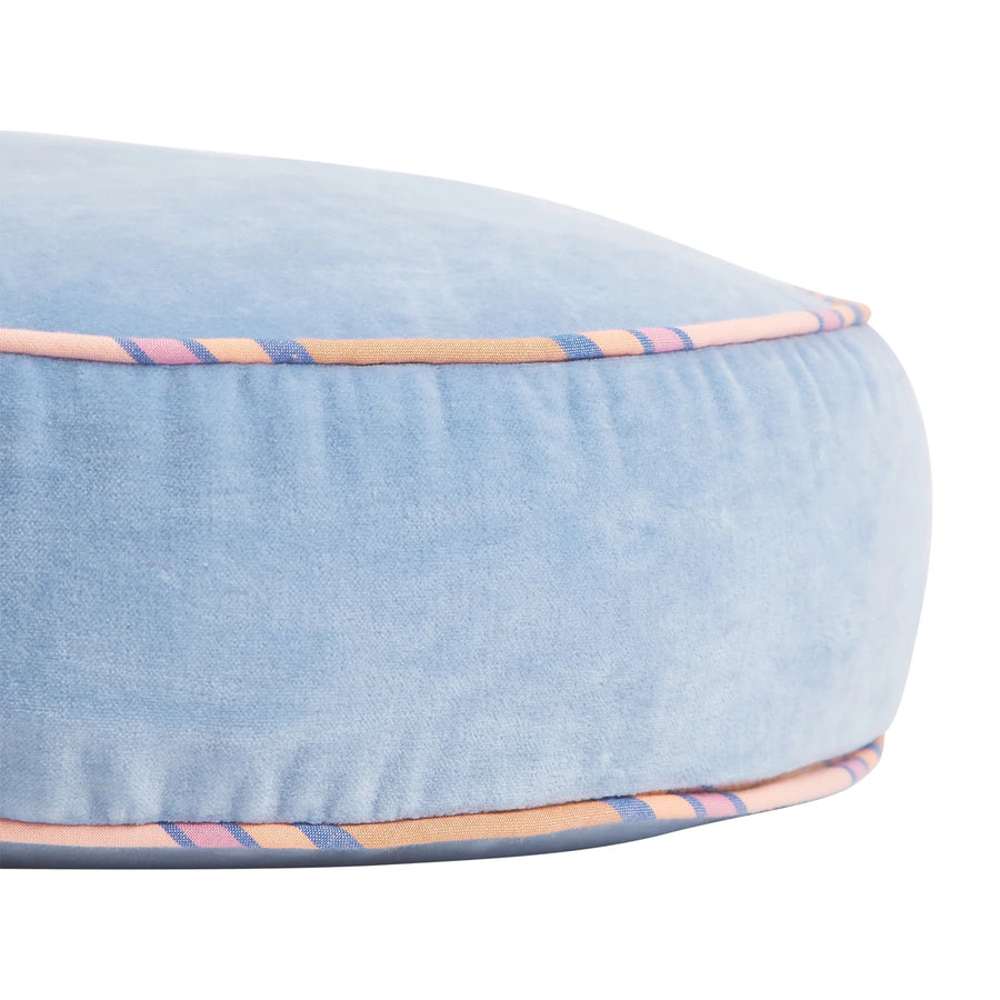 Castilo Round Velvet Cushion - Blue Jean - Sage & Clare