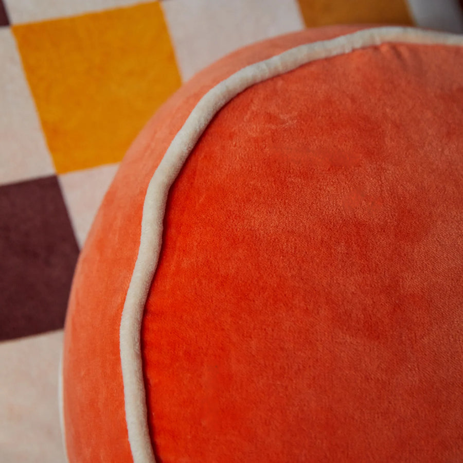 Castilo Round Velvet Cushion - Aperol - Sage & Clare