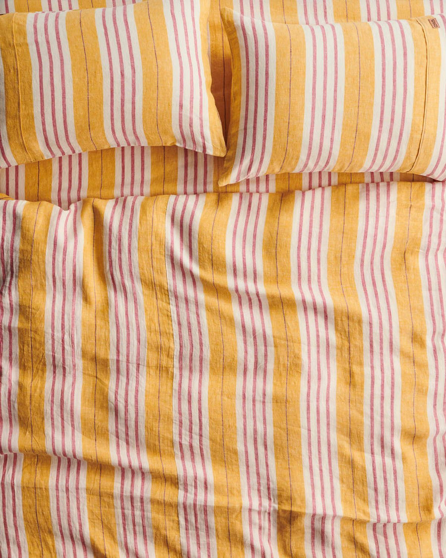 Sweet Stripe Woven Linen Pillowcase Set - Kip & Co.